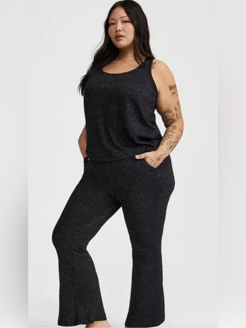 NWT! Black and Silver Sparkly Pants, soooo soft and comfy, Torrid Size 0